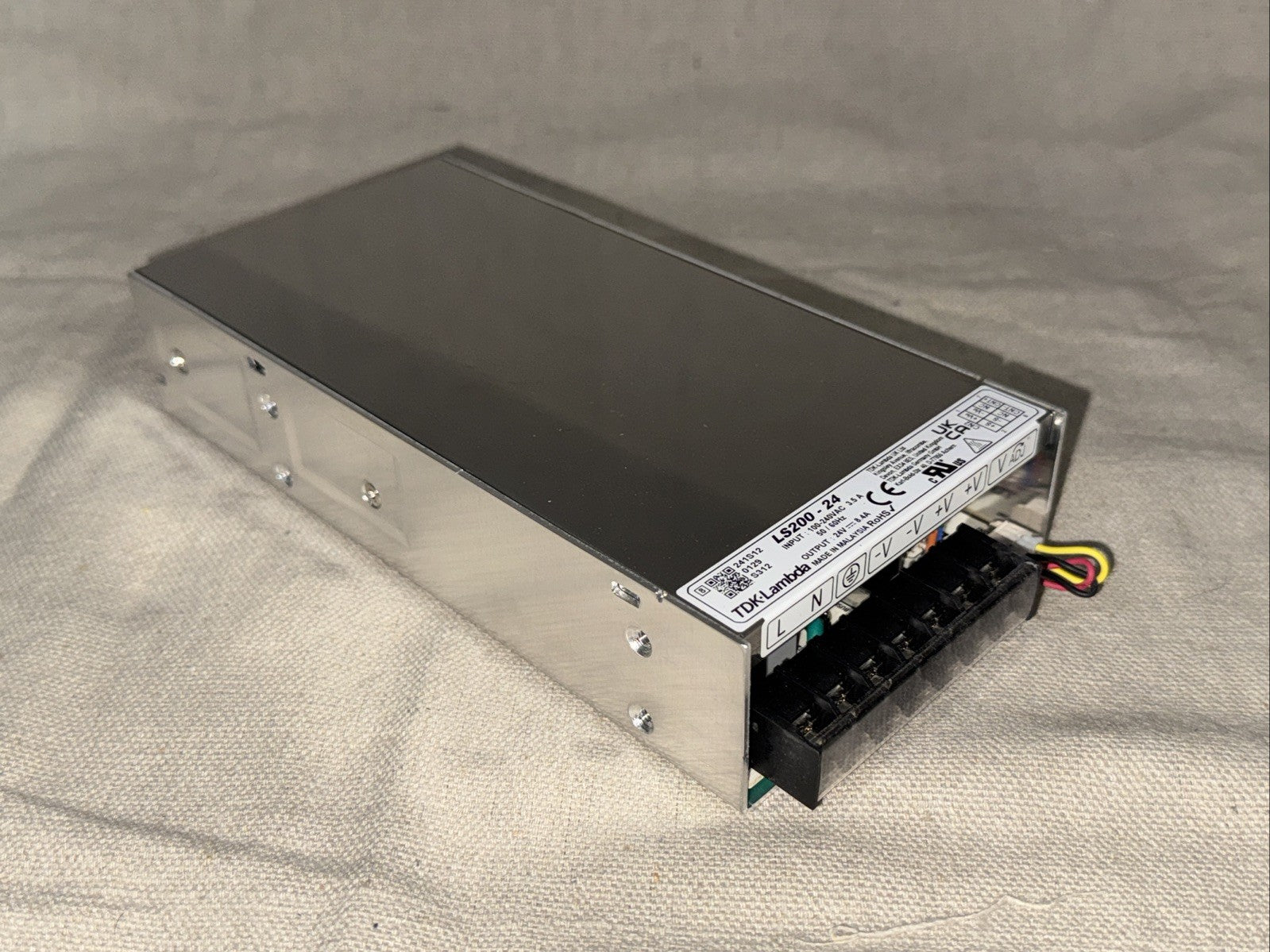 AC/DC Enclosed Power Supply, 24V DC, 8.4A, 200W - LS200-24 TDK-LAMBDA on a neutral background.