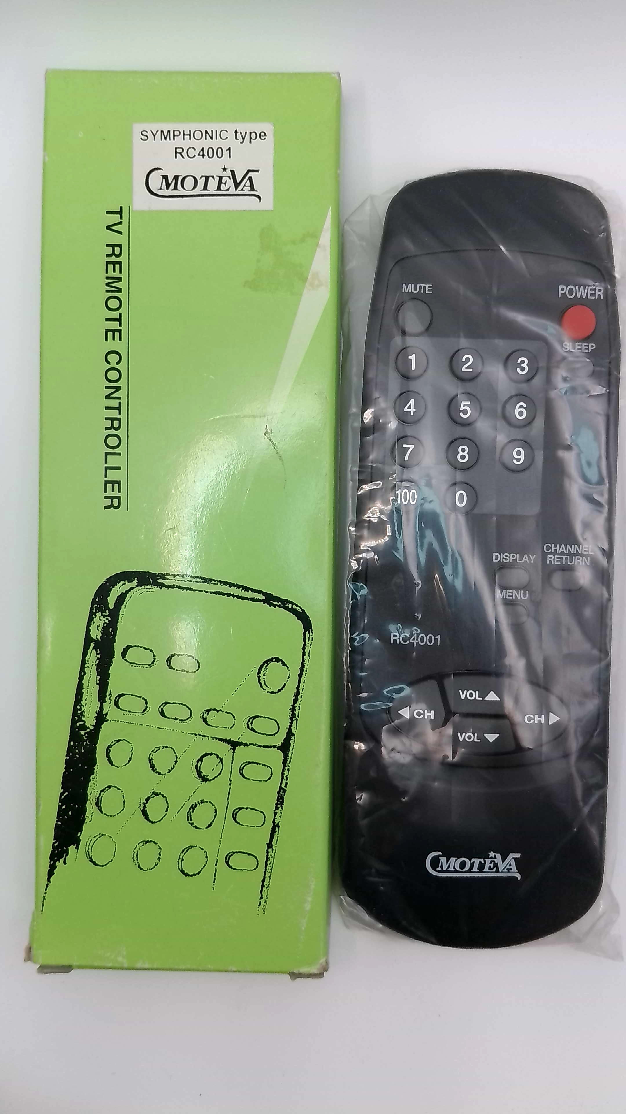 Moteva RC4001 Replacement TV/VCR Combo Remote Control - Symphonic Type