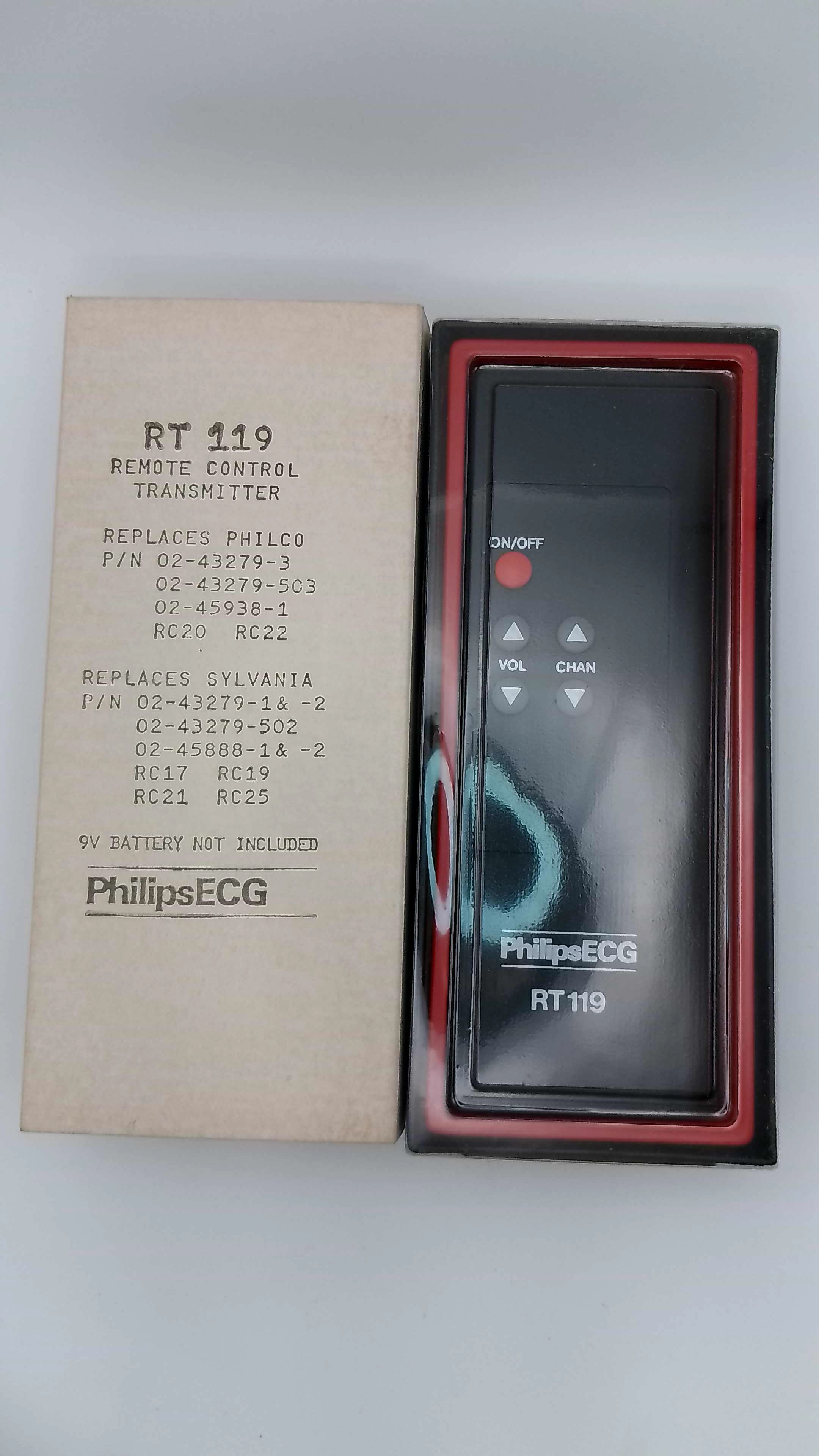 Genuine Philips ECG RT119 5-Button Remote Control - Replaces Philco & Sylvania RC17 RC19 RC20 RC21 RC22 RC25