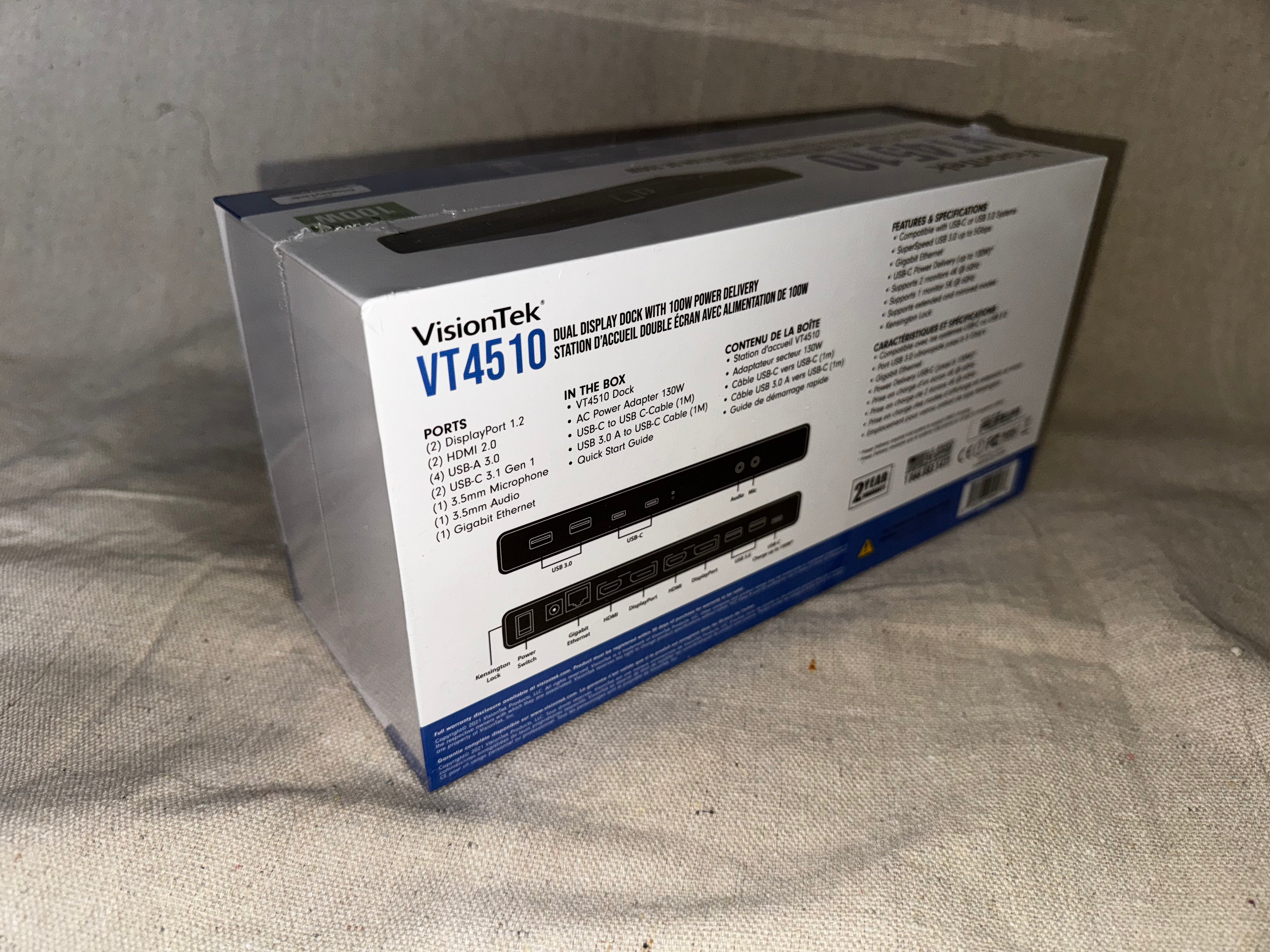 Visiontek VT4510 Dual 4K Display Dock with 100W PD