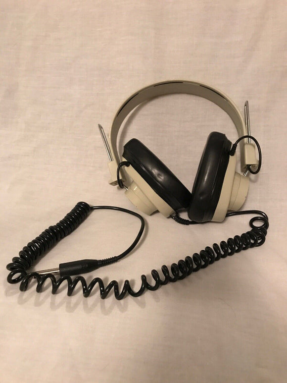 Califone 2924AV Headphones Audio Headset VTG Bone White Coiled Cable