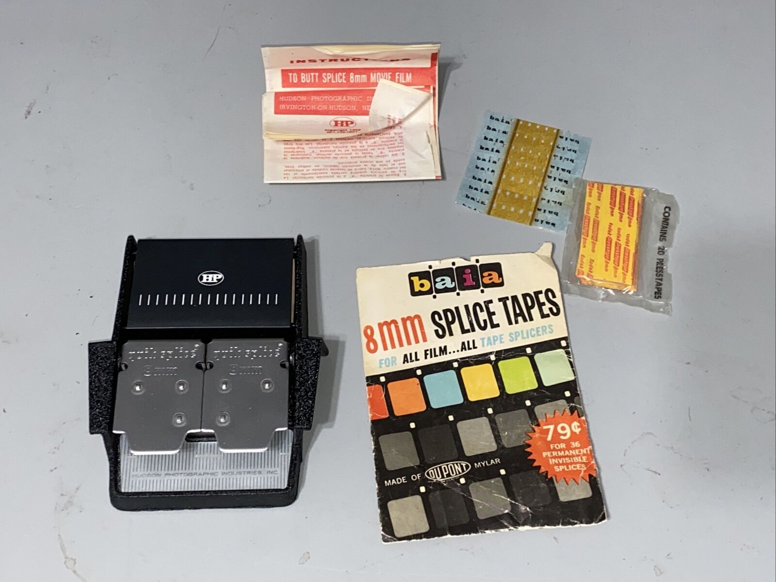 Hudson Photographic (HiP) Automatic Butt-Splicer for 8mm Film + Extra Splices