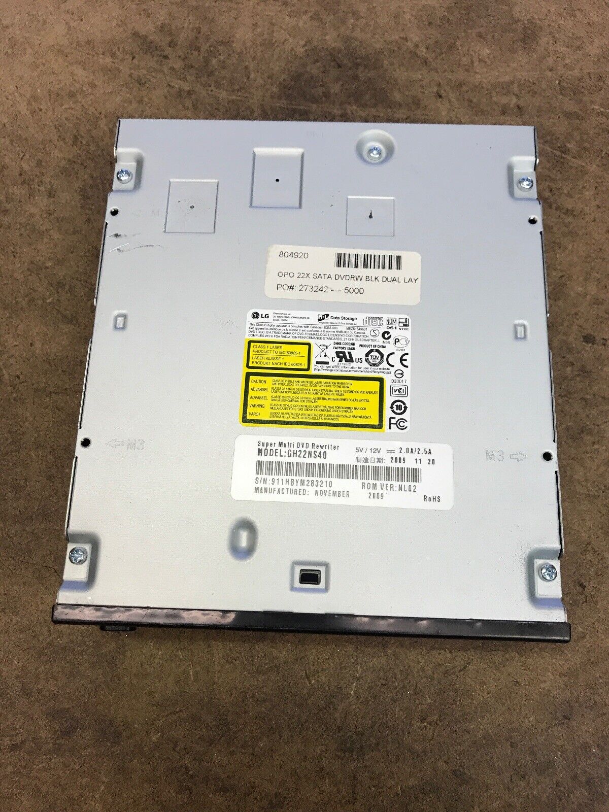 LG SUPER MULTI DVD REWRITER MODEL # GH22NS40 IDE