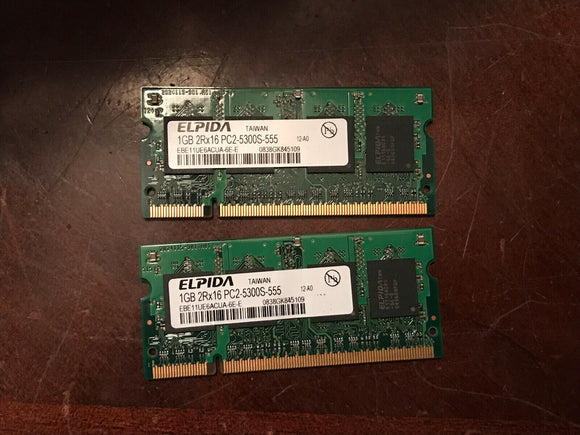 Elpida 2GB (1GBx2) 2Rx16 DDR2 PC2-6400S 800MHz SoDIMM Laptop Memory EBE11UE6ACUA