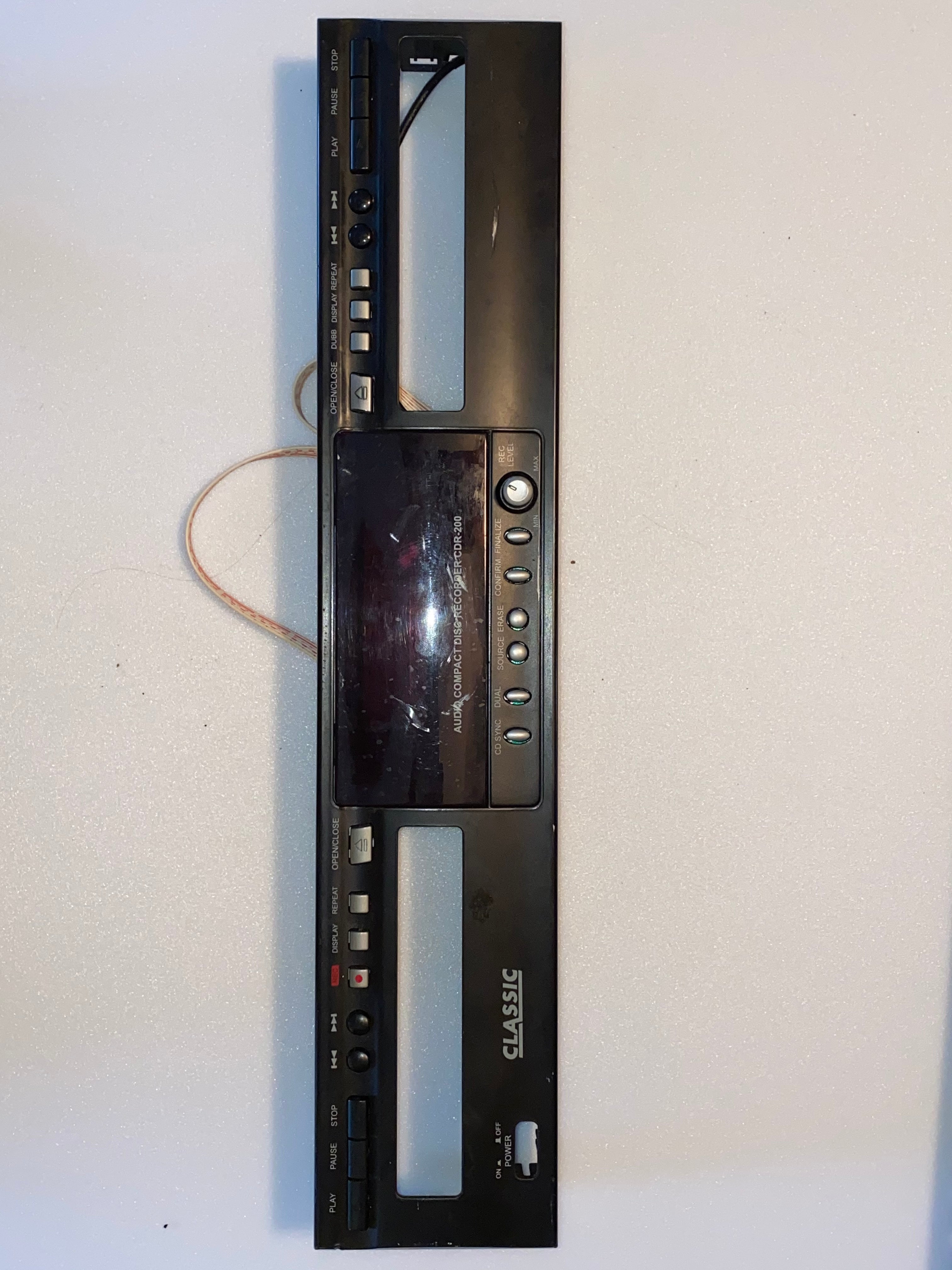 Classic CDR-200 CD Recorder Parts Faceplate with Electronics
