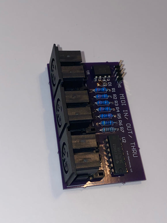 MIDI Din Serial Interface Board In Out Thru 5V Board Arduino Raspberry Pi