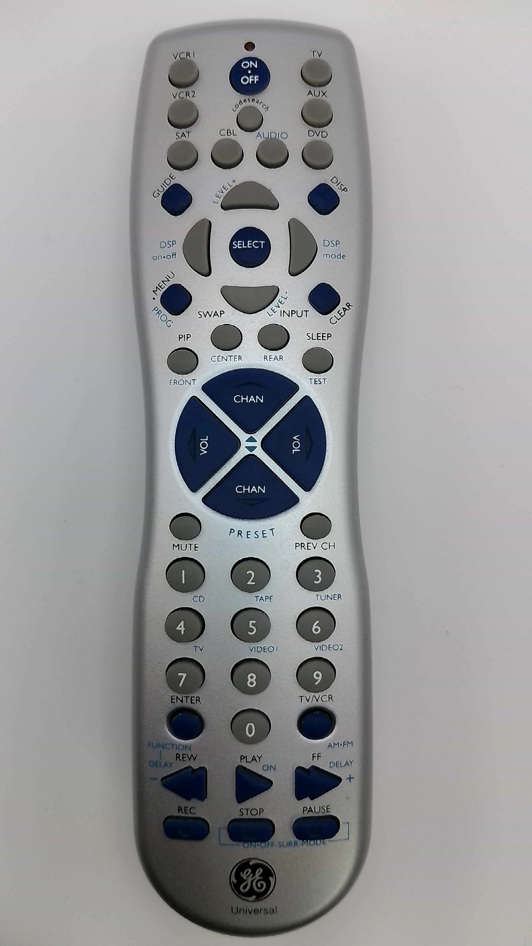 GE RC94927-E 4-Device Universal Remote Control (TV/VCR/DVD/CBL-SAT)