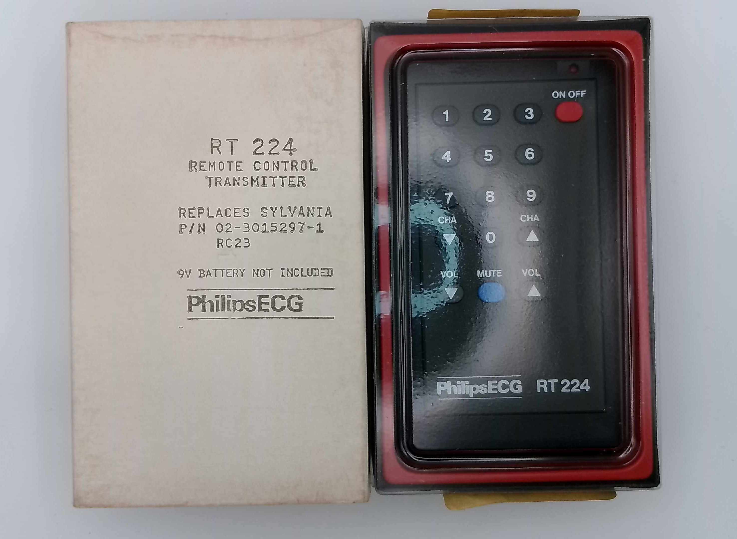 Genuine Philips ECG RT224 OEM CRT TV Remote Control - Replaces Sylvania 02-3015297-1 - New In Box
