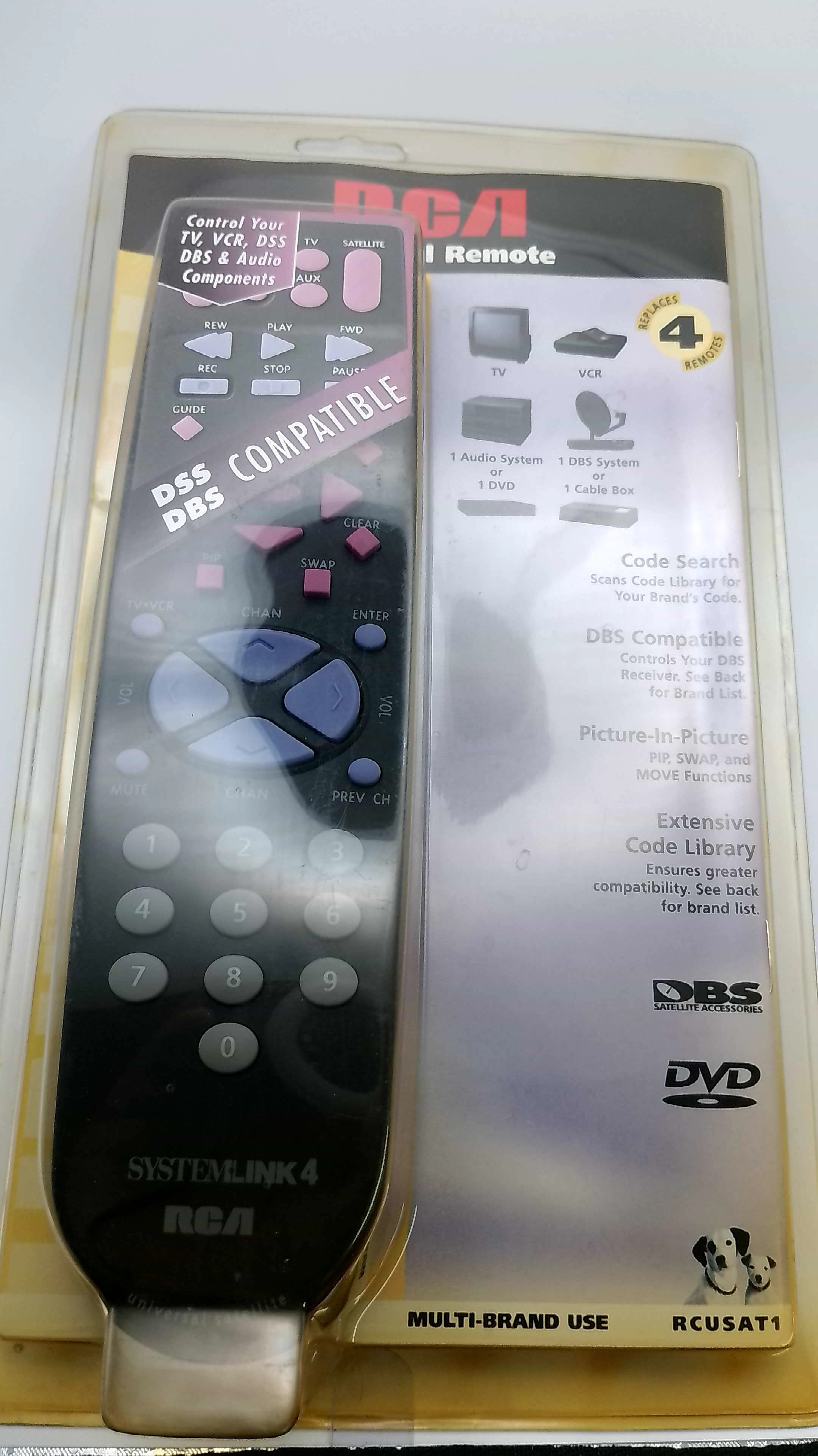 Vintage RCA SystemLink RCUSAT1 Universal Satellite & TV Remote Control