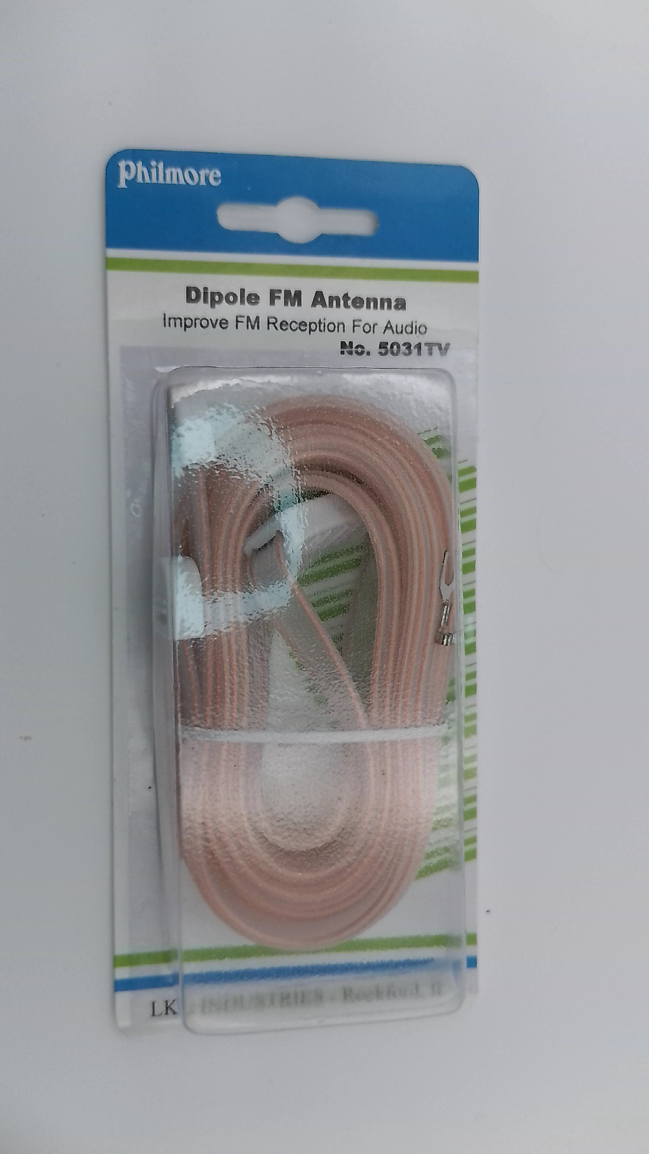 Philmore 5031TV Indoor Dipole FM Antenna - 300 Ohm Twin Lead
