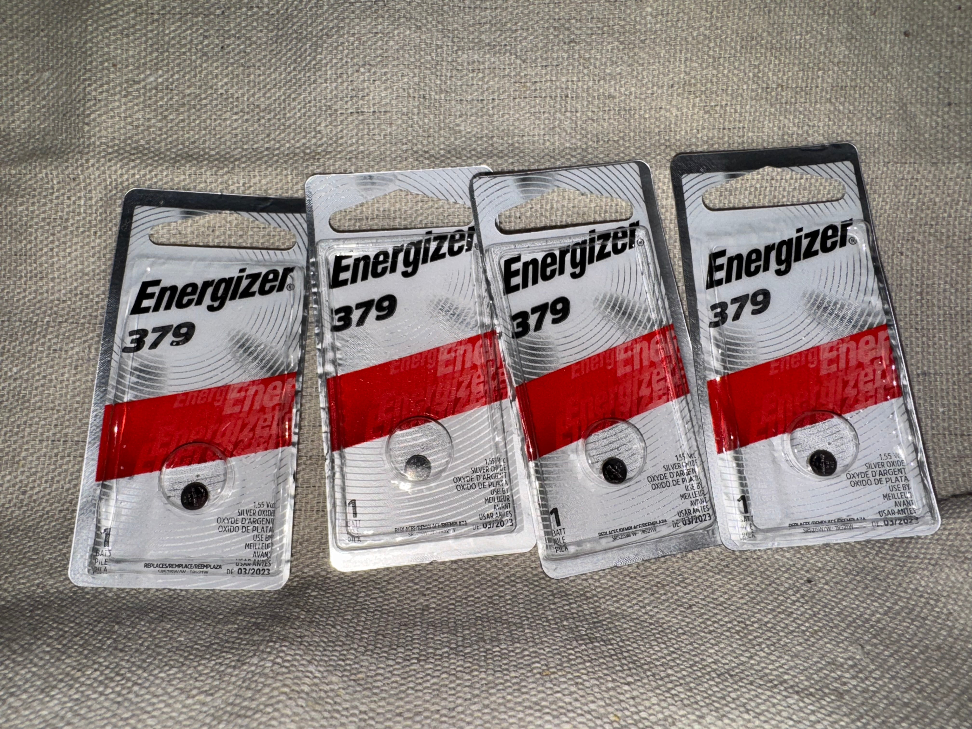 4 Original Energizer 379 Button Cell Watch Battery Batteries Best by 2023 NEW