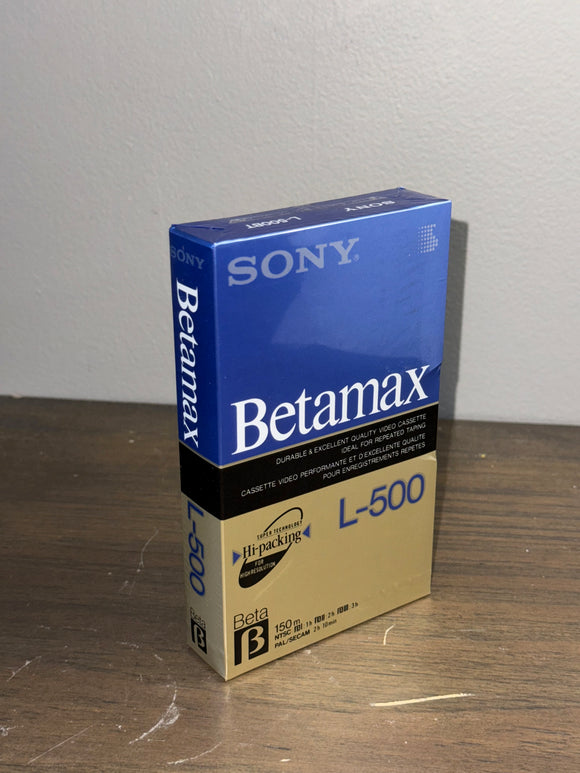 Sony L-500 Single Sealed Blank Betamax Tape