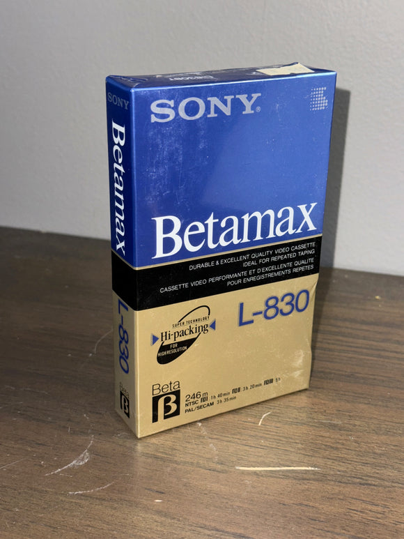 Sony L-830 Single Sealed Blank Betamax Tape