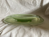 10” Vintage Green Uranium Vaseline Glass Console Bowl