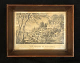 Currier & Ives “The Season Of Blossoms” Lithograph - Wood Frame