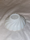 4.75” Vintage White Translucent Swirl Bowl