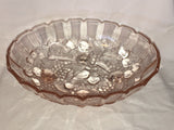 Large Vintage Indians Glass Harvest Pink Glass Footed Bowl