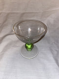 4” Tall Green Uranium Vaseline Wine Champagne Toast Glass Ball Stem