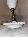 12.5” Vintage Milk Glass Hobnail Lamp No Lampshade