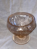 5” Pink Mayfair Open Rose Candy Jar No Lid Vintage Depression Glass