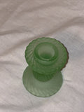 3" Vintage Green Swirl Candlestick Holder