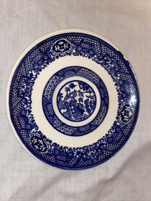 Blue Willow Style Vintage 6” Tea Saucer Plate