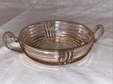 Beautiful Anchor Hocking Manhattan Pink 8" Handled BOWL Depression Glass, Rare