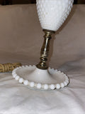 12.5” Vintage Milk Glass Hobnail Lamp No Lampshade