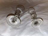 4” Vintage Clear Footed Shot Liquor Alcohol Glass Unmatched Pair