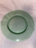 8.5” Plain Green Unranium Vaseline Glass Bread Plate