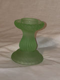 3" Vintage Green Swirl Candlestick Holder