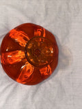 7” Vintage Art Red Orange Footed Candy Dish Bowl