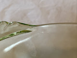 8” Vintage Green Uranium Vaseline Glass Bowl With Handles