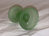 3" Vintage Green Swirl Candlestick Holder