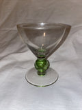 4” Tall Green Uranium Vaseline Wine Champagne Toast Glass Ball Stem