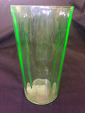 8.5" Uranium Glass Water Pitcher & 6 Glasses