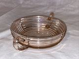 Beautiful Anchor Hocking Manhattan Pink 8" Handled BOWL Depression Glass, Rare