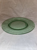 8.5” Plain Green Unranium Vaseline Glass Bread Plate