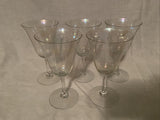 6.5” Set Of 5 Elegant Period Iridescent Champagne Wine Glasses 1940s