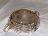 Beautiful Anchor Hocking Manhattan Pink 8" Handled BOWL Depression Glass, Rare