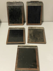 Antique Vintage Brown Wood 5x7 Camera Film Back Lot of 5 Film Backs