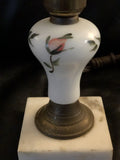 Floral Lamp w/Floral Lampshade + Granite Base