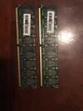 1GB Ram Memory RM6464AA667.8FD 512MB X 2 DDR2 PC2-5300 NON ECC DIMM Set of Two