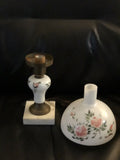 Floral Lamp w/Floral Lampshade + Granite Base