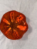 7” Vintage Art Red Orange Footed Candy Dish Bowl