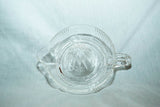 Large Excellent Vintage Clear Ribbed Glass Citrus Juicer Reamer Ring Handle