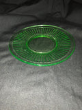 6” 1930 Round Robin Green Uranium Glass Bread Plate Set Of 7 Depression Glass