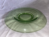 10” Vintage Green Uranium Vaseline Glass Console Bowl