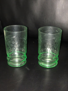 Green Grape Design Juice Glass - Set of 2