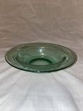 6.5” Plain Green Uranium Vaseline Glass Bowl Vintage